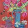 Zingy tulips - acrylic on canvas 25 x 35 cms