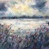 Evening Light, Rutland Water - Mixed Media - 50 x 100 cm. Available through