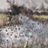 Teasels on the River Bank - Mixed media on Canvas - 50 x 100 cm