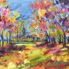 Cambridge Common in Autumn  10' x 12'  Acrylic on canvas
